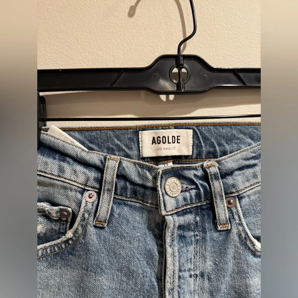 Agolde‎ high waist button fly skinny distress size 23